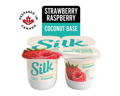 Silk Plant Based Dairy Free Coconut Yogurt, Strawberry Raspberry Flavour, 4 pack - 100.0 G