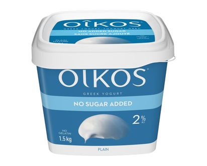 Oikos Greek Yogurt, Plain, No Added Sugar, 2% MF - 1.5 KG