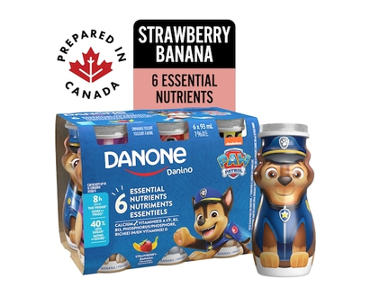 Danone Kids Yogurt Drink, Strawberry-Banana, Paw Patrol - 93.0 ML