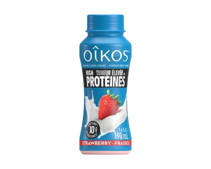 Oikos Greek Yogurt Drink, Strawberry, High Protein - 190.0 ML