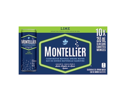 Montellier Carbonated Water, Lime - 355.0 ML