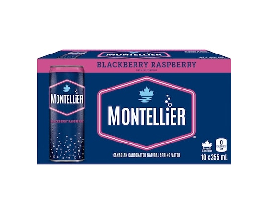 Montellier Canadian Carbonated Natural Spring Water Blackberry Raspberry - 355.0 ML