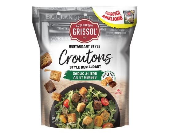 Grissol Croutons Restaurant Style Garlic & Herb - 135.0 G