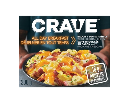 Crave Œufs brouillés au bacon avec fromage cheddar - 200.0 G