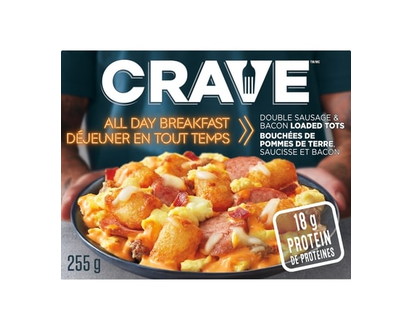 Crave All Day Breakfast Double Sausage And Bacon Loaded Tots - 255.0 G