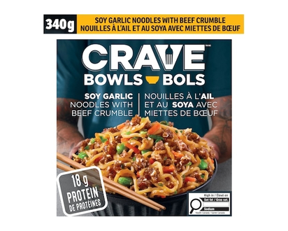 Crave Soy Garlic Noodles With Beef Crumble Noodle Bowl - 340.0 G