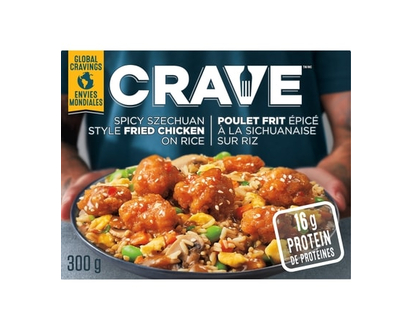 Crave Spicy Szechuan Style Fried Chicken On Rice Frozen Meal - 300.0 G