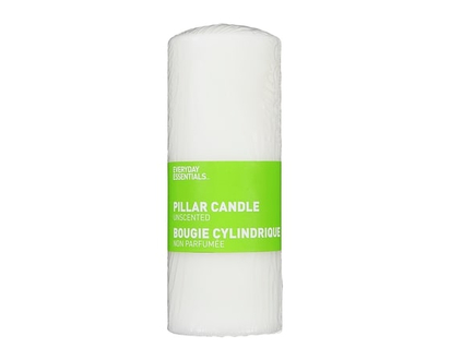 Everyday Essentials 8-Inch White Pillar Candle, Unscented - 1.0 EA