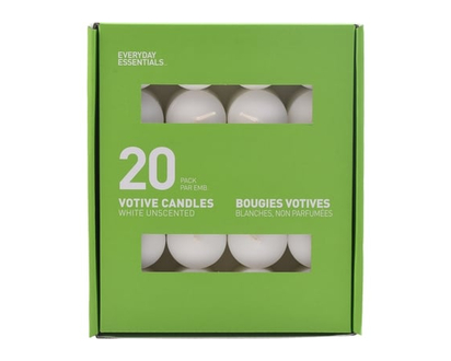 Everyday Essentials White Votive Candles, Unscented - 1.0 EA
