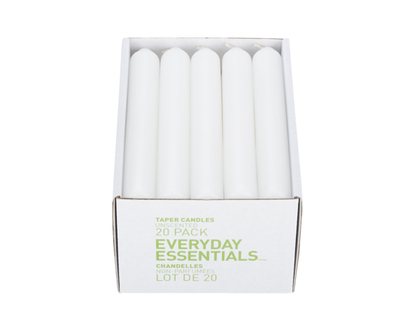 Everyday Essentials White Taper Candles, Unscented - 1.0 EA