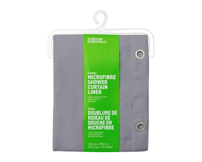 Everyday Essentials Microfiber Shower Curtain Liner, Grey - 1.0 EA