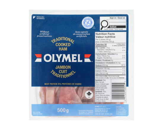 Olymel Jambon cuit traditionel, Format club - 500.0 G