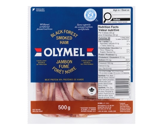 Olymel Jambon Forêt-Noire émincé - 500.0 G