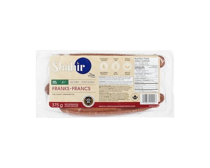 Shahir Halal All Beef Franks, Fully Cooked, Mild - 375.0 G