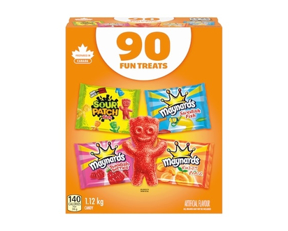 Maynards Assorted Gummy Candy, Individually Wrapped (pack of 90) - 1.12 KG