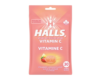 Halls Vitamin C Strawberry Lemonade Flavour Cough Lozenges - 30 EA