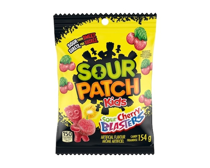 Maynards Bonbons Sour Patch Kids Sour Cherry Blasters, bonbons gélifiés, aigres puis doux - 154.0 G