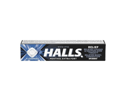 Halls Lozenges Mentho-Lyptus Extra Strong Menthol - 9 EA