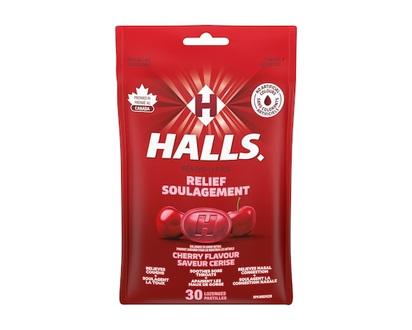 Halls Relief Mentho-Lyptus Cherry Flavour, 30 Cough Drops - 30 TAB