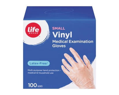 Life Brand Vinyl Medical Exam Gloves 100ct S - 100 EA