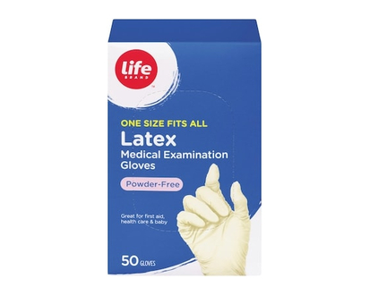 Life Brand Latex Medical Exam Gloves 50ct - 50 EA