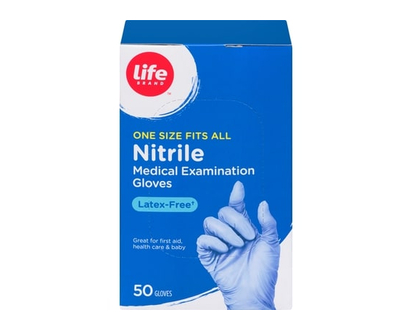 Gants d'examen médical en nitrile Life Brand 50ct - 50 CHA