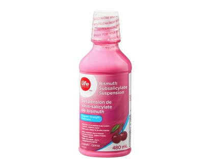 Life Brand Regular Strength Cherry Bismuth Subsalicylate Suspension - 480.0 ML