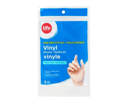 Life Brand Vinyl gloves - 8 EA