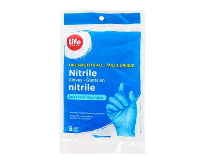 Life Brand Nitrile Gloves, 8 Gloves - 8.0 EA