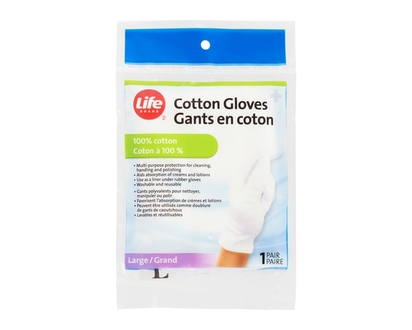 Life Brand Cotton gloves - large - 1 EA
