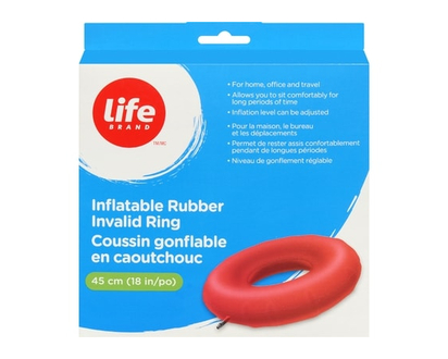 Life Brand Inflatable Rubber Invalid Ring, 45cm - 1.0 EA
