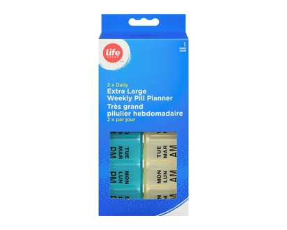 Life Brand Extra-Large Twice Daily Weekly Pill and Vitamin Planner - 1 EA