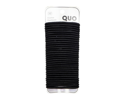 Quo Beauty 32Pk Reg Elastics Blk - 1.0 EA