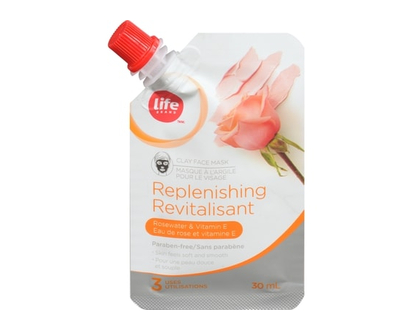 Life Brand Replenishing Clay Face Mask - Rosewater & Vitamin E - 1 EA