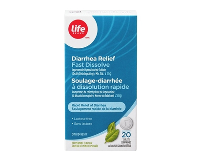 Life Brand Diarrhea Relief Fast Dissolve Peppermint Flavour 2 mg 20 Tablets - 20.0 EA