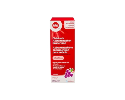 Life Brand Grape Flavour Children's Acetaminophen Suspension 160 mg - 100.0 ML