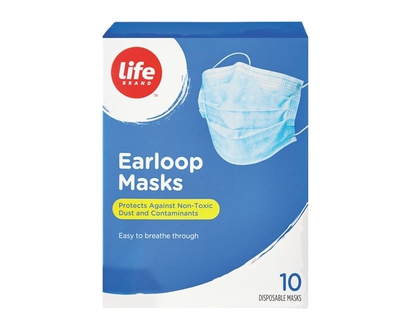 Life Brand Earloop Masks - 10 EA