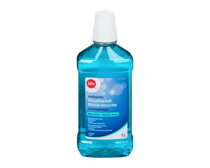 Life Brand Antiseptic Mouthwash Blue Mint - 1.0e3 ML