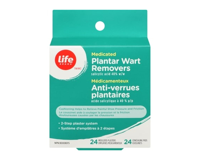 Life Brand Medicated Plantar Wart Removers Salicylic Acid 40% w/w - 24 EA