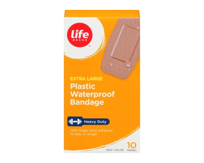 Life Brand Extra Large Plastic Waterproof Bandage, Heavy Duty - 10 EA