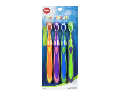 Life Brosse à dents pour enfants, Extra doux, paquet de 4 - 4.0 EA