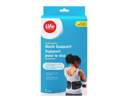 Life Brand Adjustable Back Support One Size - 1 EA