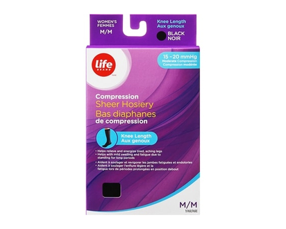 Life Brand LB Trouser Sock Black Medium 15-20 - 1 EA