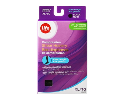 Life Brand LB Trouser Sock Black X-Large 20-30 - 1 EA