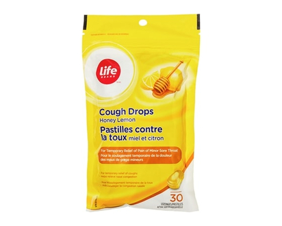 Life Brand Honey Lemon Cough Drops 30 Lozenges - 30.0 EA