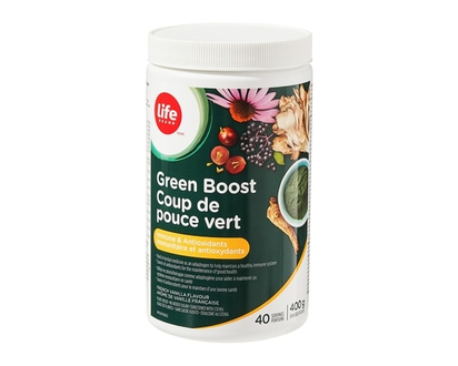 Life Brand French Vanilla Flavour Green Boost Immune and Antioxidants Powder - 400.0 G