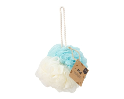Quo Beauty 2-In-1 Mesh Sponge Cream/Teal - 1.0 EA