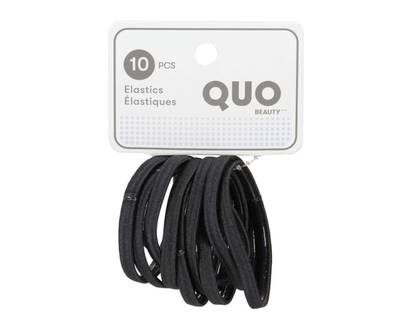 Quo Beauty 10 Pack No Slip Grip Elastics Black - 10.0 EA