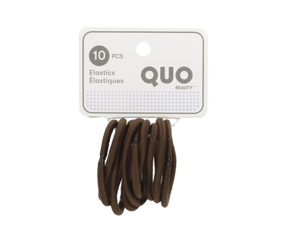 Quo Beauty 10 Pack Thin Elastics Brown - 10 EA