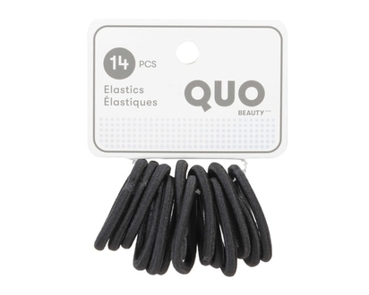 Quo Beauty 14 Pack Elastics Black - 16.0 EA